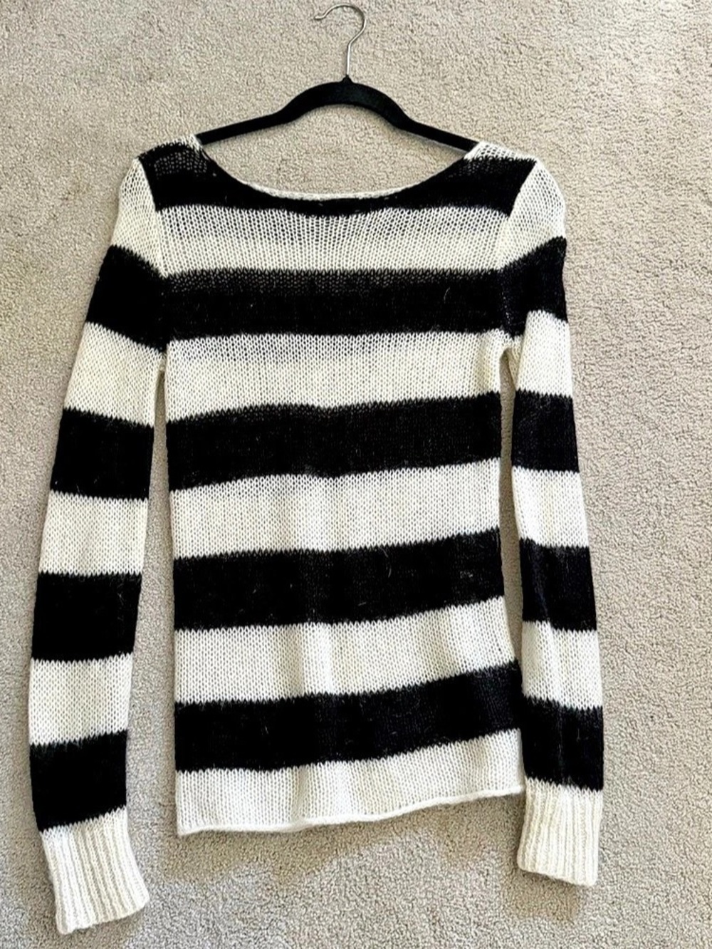 brandy wool striped sweater